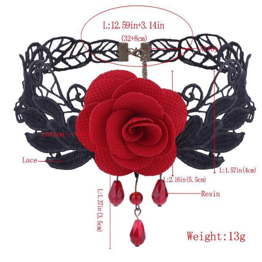 Women Rose Flower Hair Clip Flamenco Accessories,Embroidered Sequins Fabric Hand - Picture 2 of 7